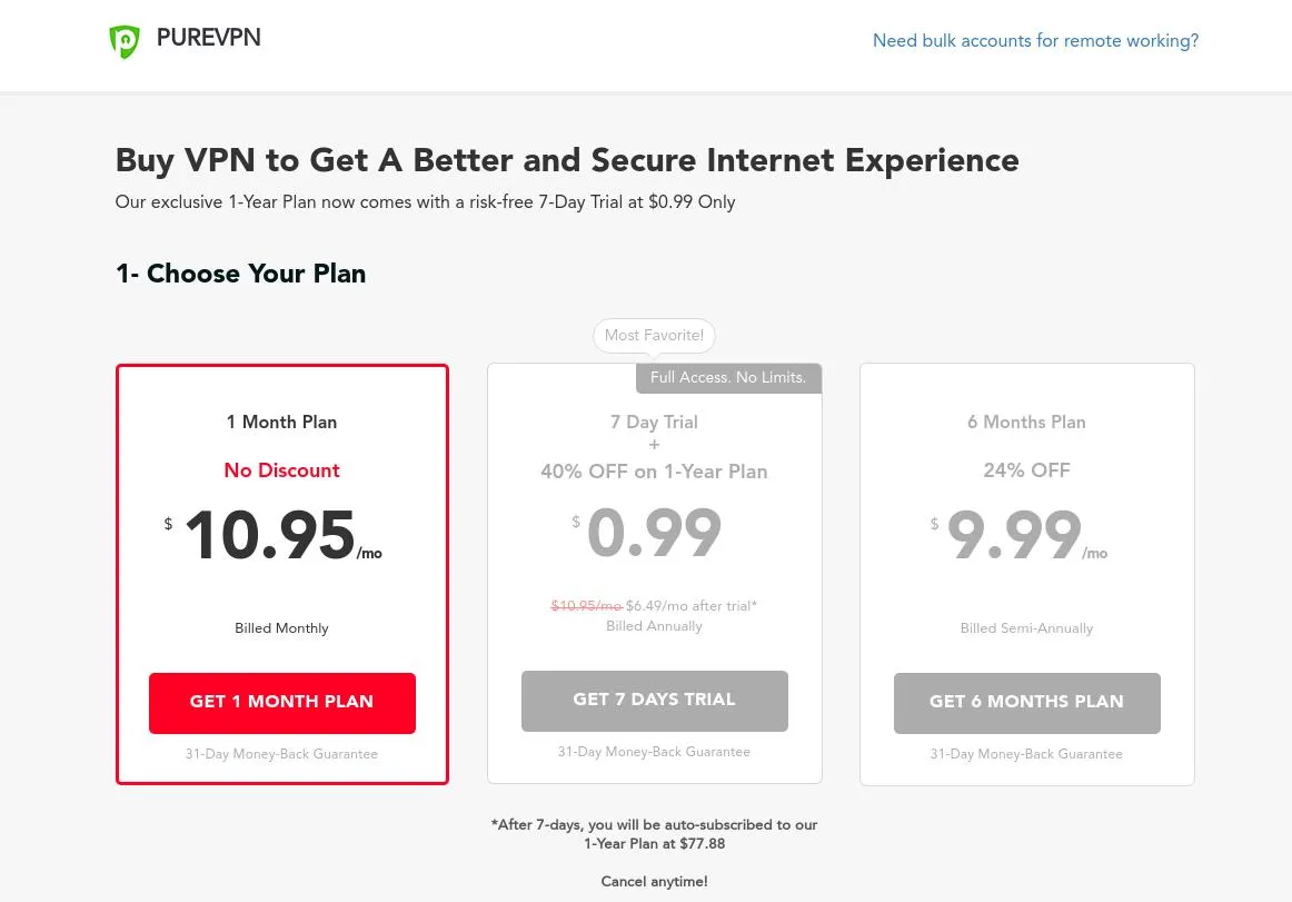 PureVPN - Sign up  - 1 