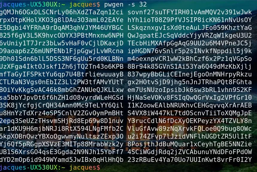 pwgen - linux secure password generation