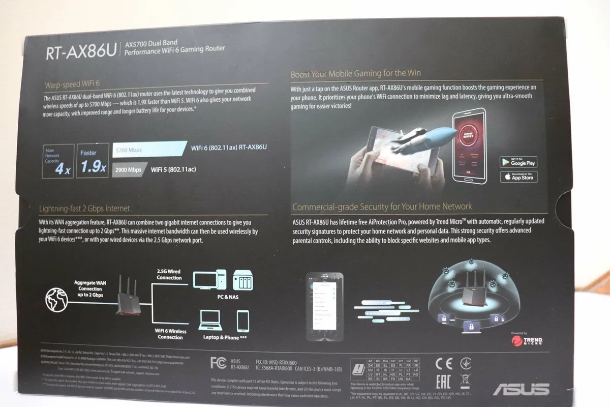 Router ASUS RT-AX86U - Box Back