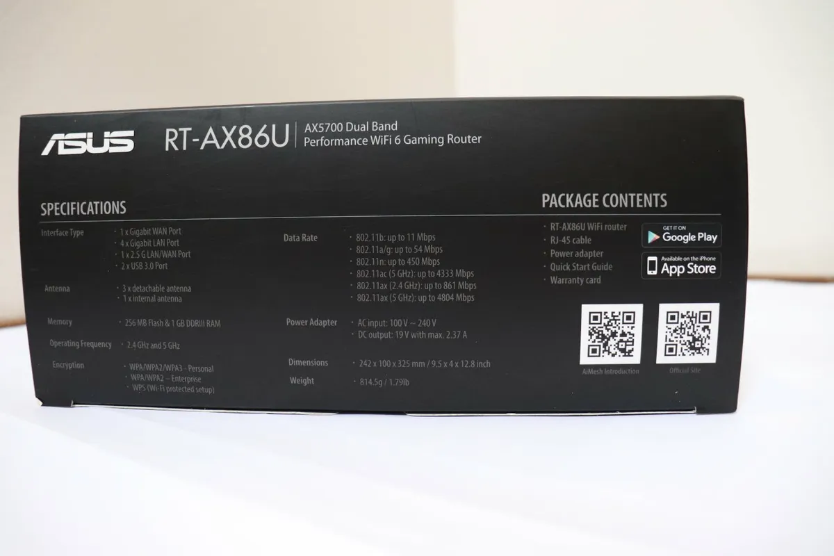 Router ASUS RT-AX86U - Box Side