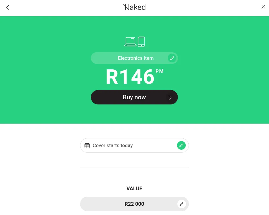 Naked Insurance - Laptop Quote