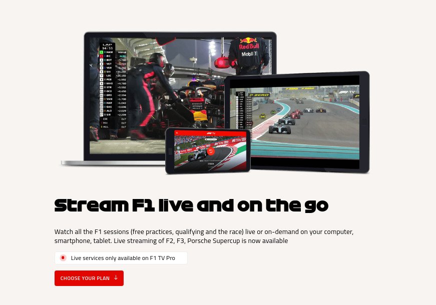 F1 Video Streaming Devices