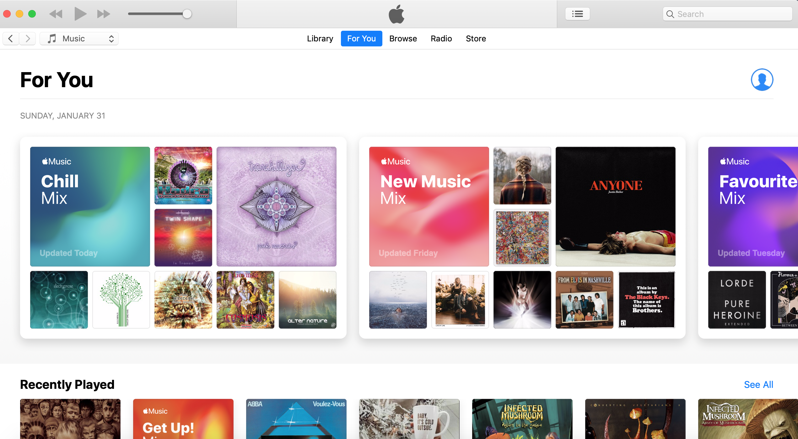 Apple iTunes Music Streaming - Recommendations