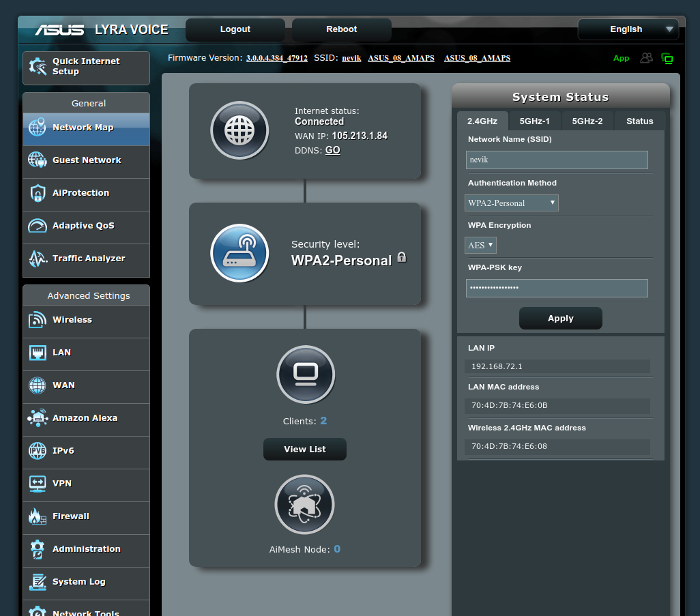 ASUS Lyra Voice Software - Web Interface